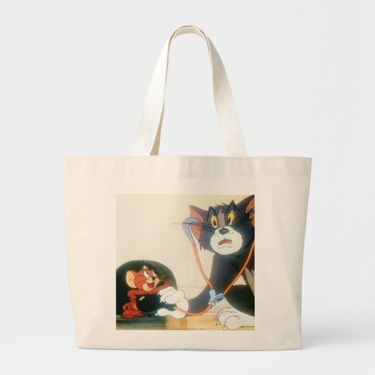 Tom en Jerry Stethescope Grote Tote Bag (Voorkant)