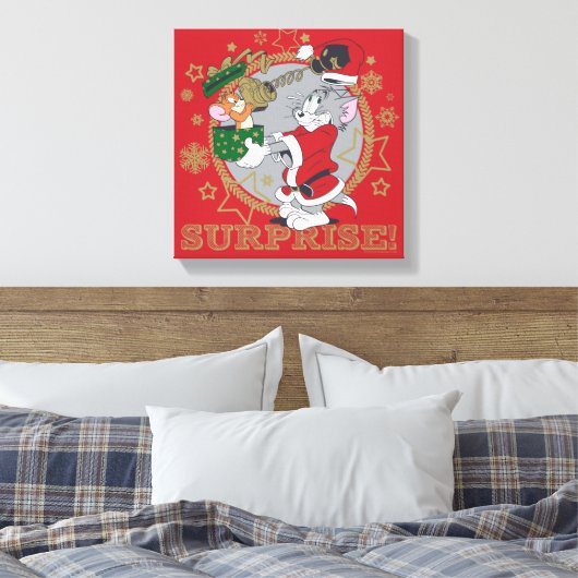 Tom en Jerry Surprise Gift Canvas Afdruk (Insitu (Slaapkamer))