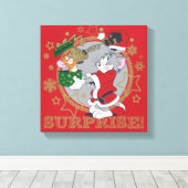 Tom en Jerry Surprise Gift Canvas Afdruk (Insitu (Houten vloer))