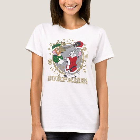 Tom en Jerry Surprise Gift T-shirt (Voorkant)