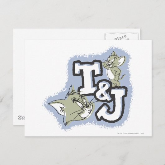 Tom en Jerry T&J Logo Briefkaart (Voorkant / Achterkant)