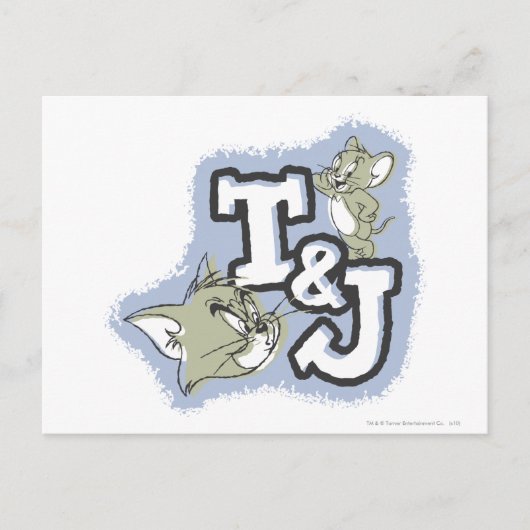 Tom en Jerry T&J Logo Briefkaart (Voorkant)