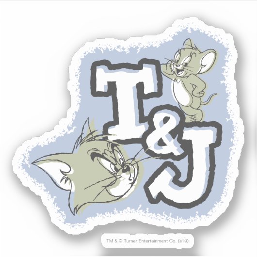 Tom en Jerry T&J Logo Sticker (Voorkant)