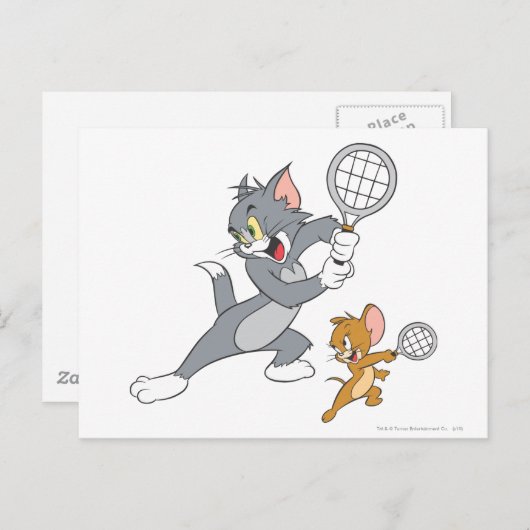 Tom en Jerry Tennis Stars 1 Briefkaart (Voorkant / Achterkant)