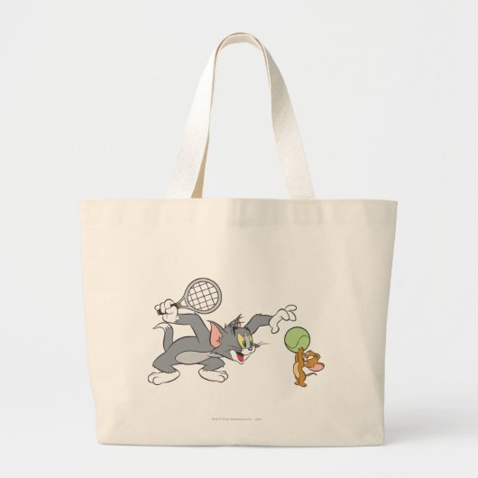 Tom en Jerry Tennis Stars 2 Grote Tote Bag (Voorkant)