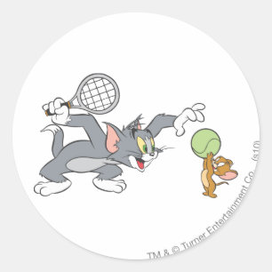Tom en Jerry Tennis Stars 2 Ronde Sticker