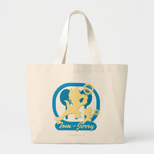 Tom en Jerry Tennis Stars 3 Grote Tote Bag (Voorkant)