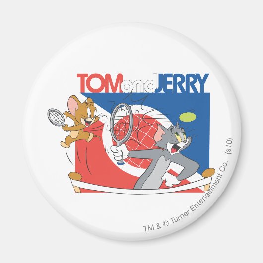 Tom en Jerry Tennis Stars 4 Magneet (Voorkant)