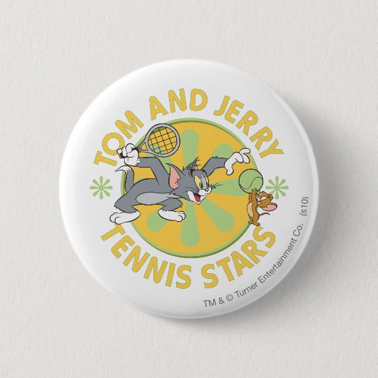 Tom en Jerry Tennis Stars 5 Ronde Button 5,7 Cm (Voorkant)
