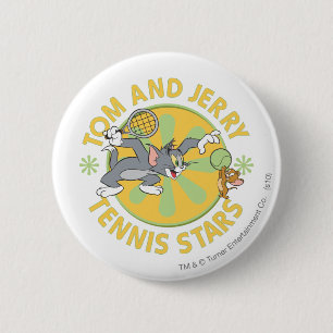 Tom en Jerry Tennis Stars 5 Ronde Button 5,7 Cm