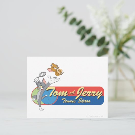Tom en Jerry Tennis Stars 6 Briefkaart (Staand voorkant)