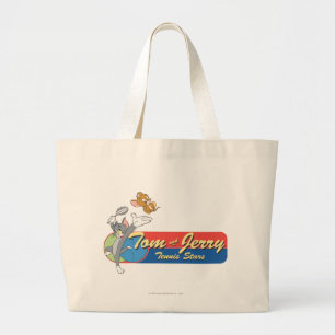 Tom en Jerry Tennis Stars 6 Grote Tote Bag