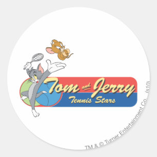 Tom en Jerry Tennis Stars 6 Ronde Sticker
