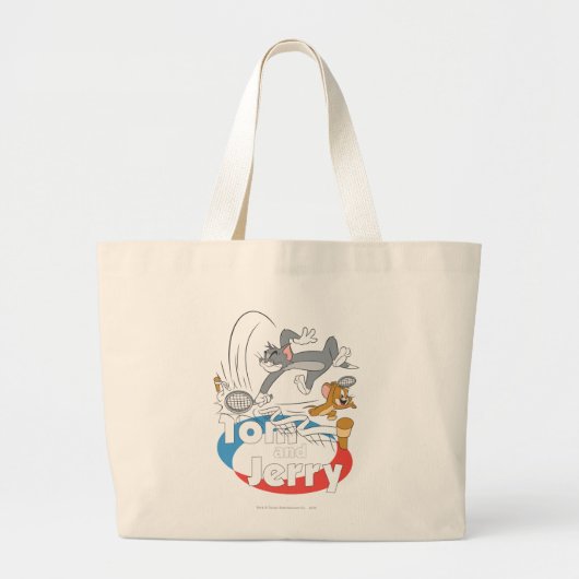 Tom en Jerry Tennis Stars 7 Grote Tote Bag (Voorkant)
