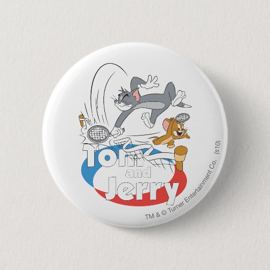 Tom en Jerry Tennis Stars 7 Ronde Button 5,7 Cm (Voorkant)