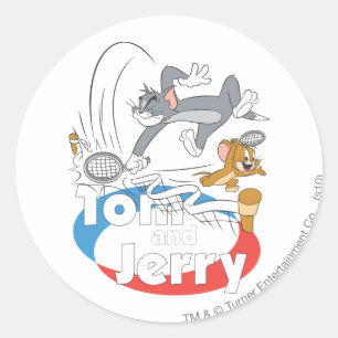 Tom en Jerry Tennis Stars 7 Ronde Sticker