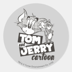 Tom en Jerry Tom en Jerry Cartoon Ronde Sticker