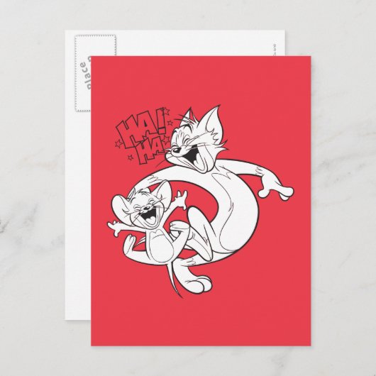 Tom en Jerry | Tom en Jerry Laughing Briefkaart (Voorkant / Achterkant)
