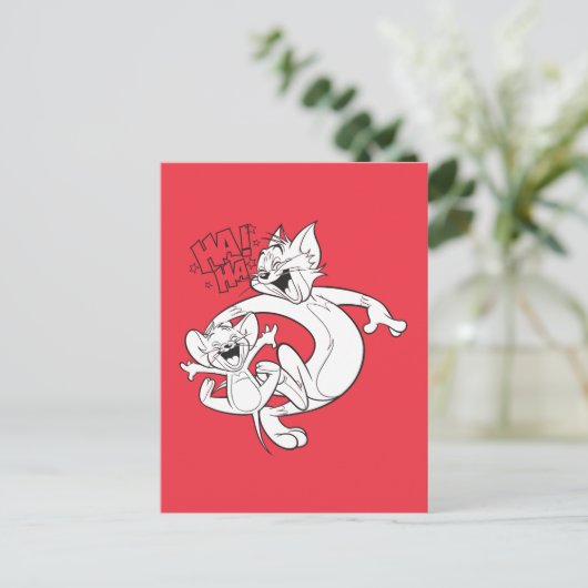 Tom en Jerry | Tom en Jerry Laughing Briefkaart (Staand voorkant)