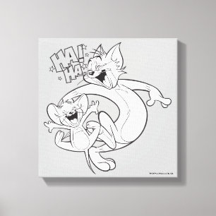 Tom en Jerry   Tom en Jerry Laughing Canvas Afdruk