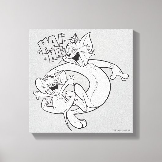 Tom en Jerry | Tom en Jerry Laughing Canvas Afdruk (Voorkant)