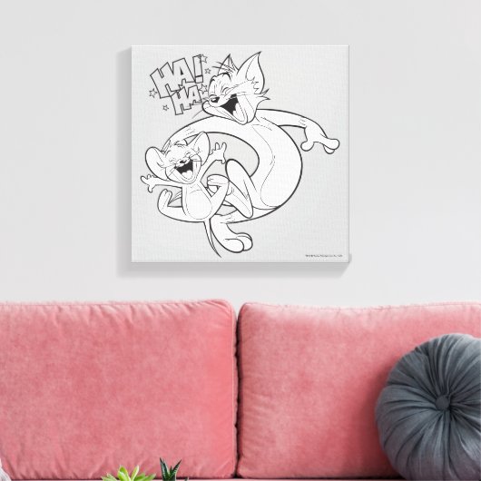 Tom en Jerry | Tom en Jerry Laughing Canvas Afdruk (Insitu (Woonkamer))