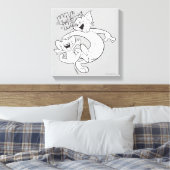 Tom en Jerry | Tom en Jerry Laughing Canvas Afdruk (Insitu (Slaapkamer))