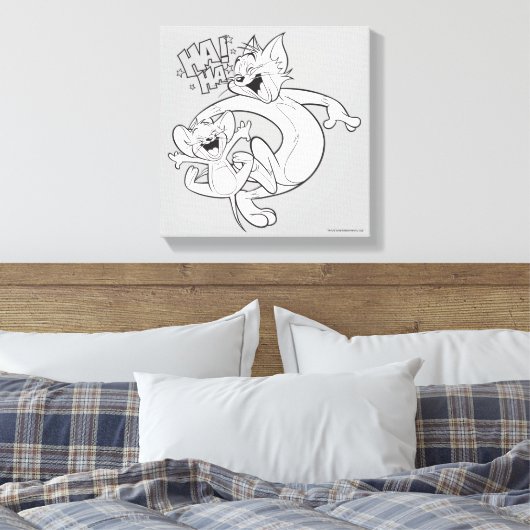 Tom en Jerry | Tom en Jerry Laughing Canvas Afdruk (Insitu (Slaapkamer))
