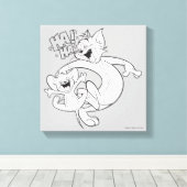 Tom en Jerry | Tom en Jerry Laughing Canvas Afdruk (Insitu (Houten vloer))