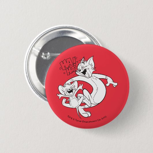 Tom en Jerry | Tom en Jerry Laughing Ronde Button 5,7 Cm (Voorkant /achterkant)