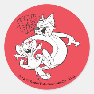 Tom en Jerry Tom en Jerry Laughing Ronde Sticker