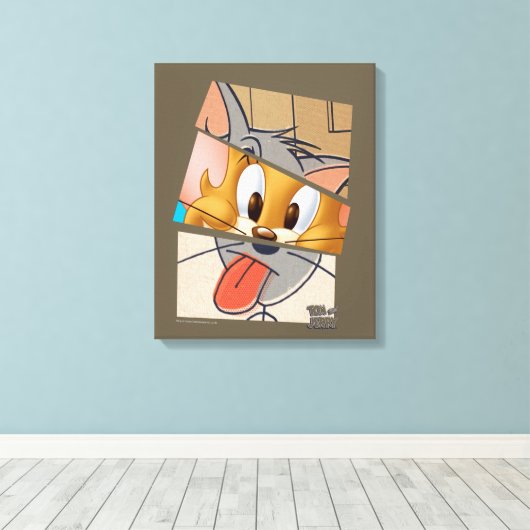 Tom en Jerry | Tom en Jerry Mashup Canvas Afdruk (Insitu (Houten vloer))