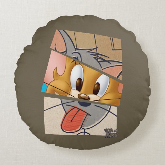 Tom en Jerry | Tom en Jerry Mashup Rond Kussen (Voorkant)