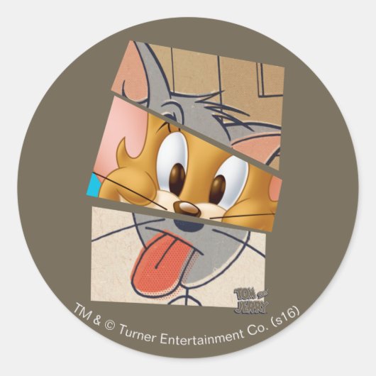 Tom en Jerry | Tom en Jerry Mashup Ronde Sticker (Voorkant)
