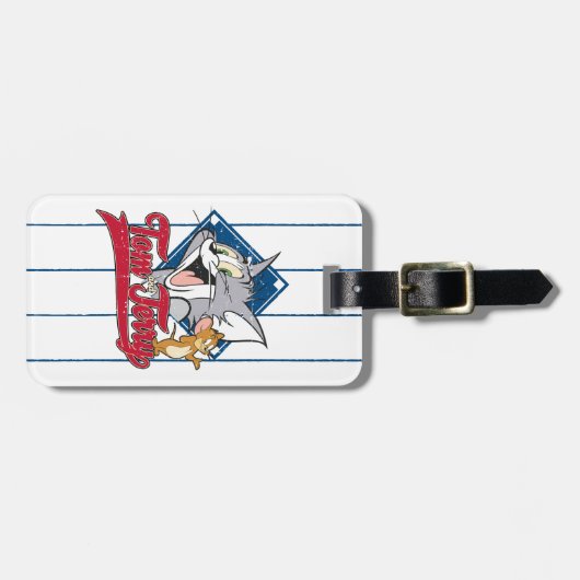 Tom en Jerry | Tom en Jerry op Baseball Diamond Bagagelabel (Voorkant horizontaal)