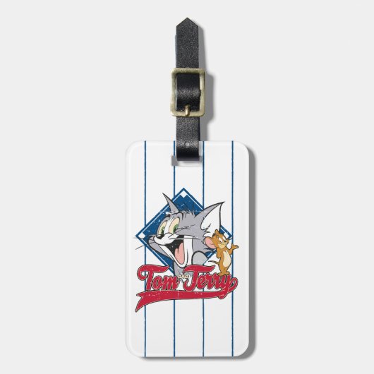Tom en Jerry | Tom en Jerry op Baseball Diamond Bagagelabel (Voorkant verticaal)
