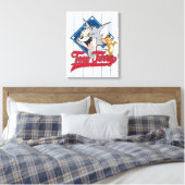 Tom en Jerry | Tom en Jerry op Baseball Diamond Canvas Afdruk (Insitu (Slaapkamer))