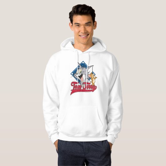 Tom en Jerry | Tom en Jerry op Baseball Diamond Hoodie (Voorkant volledig)