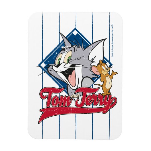 Tom en Jerry | Tom en Jerry op Baseball Diamond Magneet (Verticaal)