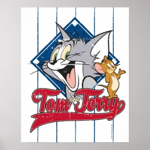 Tom en Jerry   Tom en Jerry op Baseball Diamond Poster
