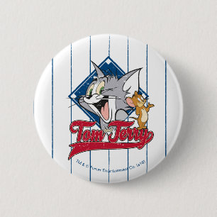 Tom en Jerry Tom en Jerry op Baseball Diamond Ronde Button 5,7 Cm
