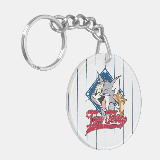 Tom en Jerry | Tom en Jerry op Baseball Diamond Sleutelhanger (Voorkant Links)
