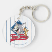 Tom en Jerry | Tom en Jerry op Baseball Diamond Sleutelhanger (Achterkant)