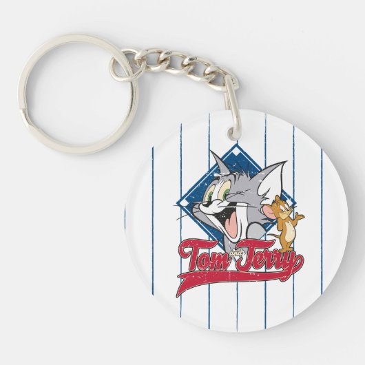 Tom en Jerry | Tom en Jerry op Baseball Diamond Sleutelhanger (Voorkant)