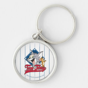 Tom en Jerry   Tom en Jerry op Baseball Diamond Sleutelhanger