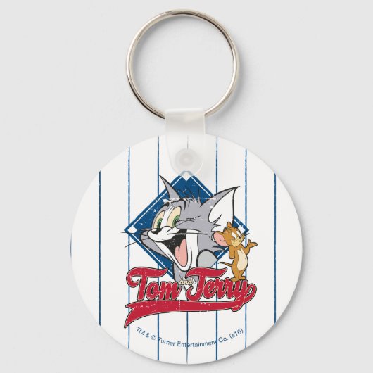 Tom en Jerry | Tom en Jerry op Baseball Diamond Sleutelhanger (Voorkant)