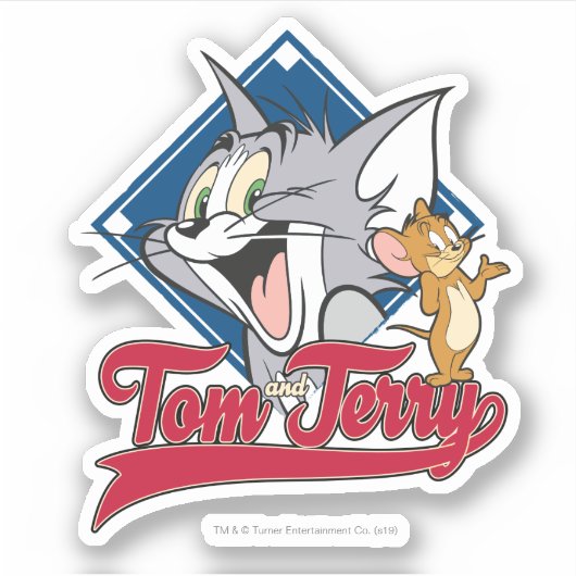 Tom en Jerry | Tom en Jerry op Baseball Diamond Sticker (Voorkant)