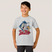 Tom en Jerry | Tom en Jerry op Baseball Diamond T-shirt (Voorkant volledig)