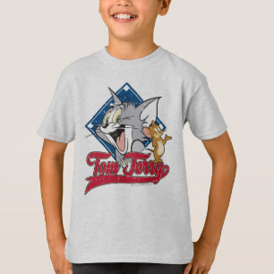 Tom en Jerry   Tom en Jerry op Baseball Diamond T-shirt