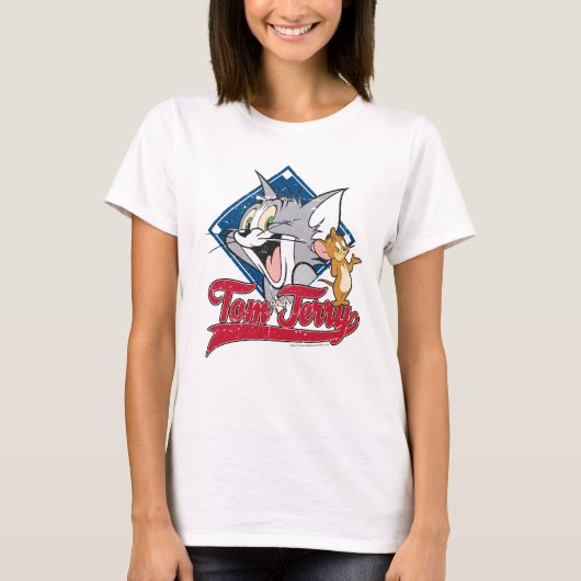 Tom en Jerry | Tom en Jerry op Baseball Diamond T-shirt (Voorkant)